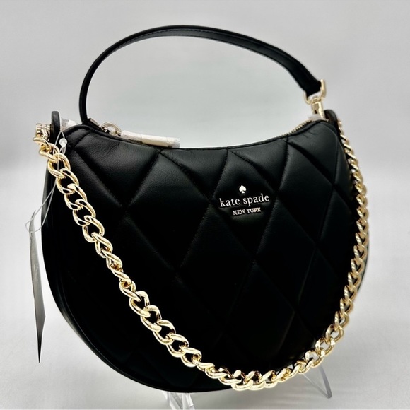 Kate Spade Carey Zip Top Crossbody Bag Black/Gold - Picture 5 of 15